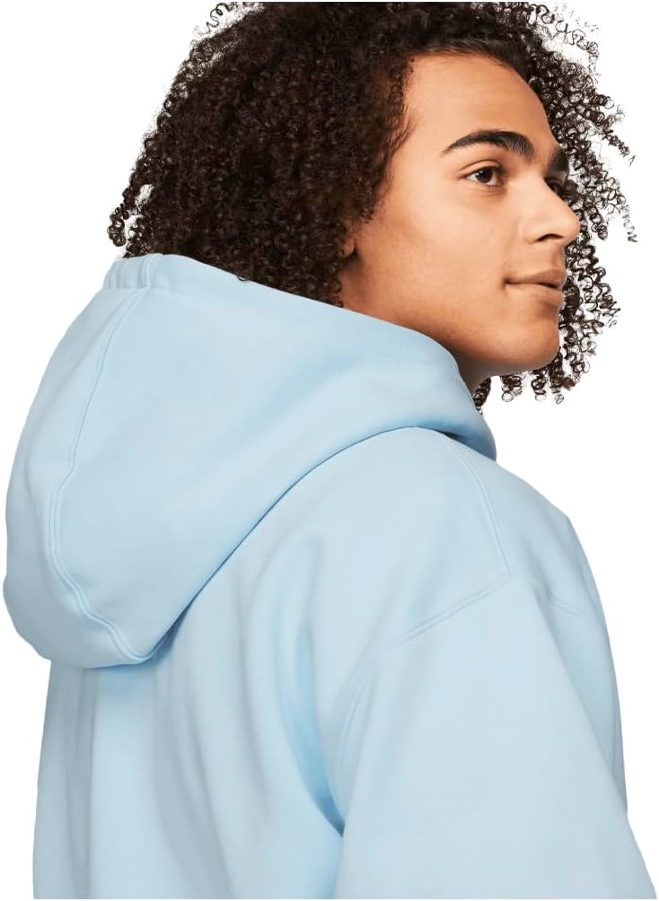 Мужская флисовая толстовка с капюшоном Nike Sportswear Solo Swoosh, Celestine Blue/Whi — фото 2