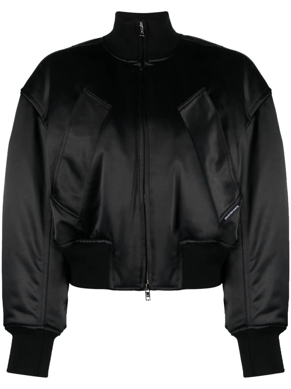 

Дутый бомбер с логотипом Alexander Wang, черный