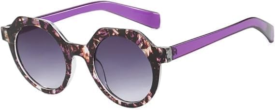 

Солнцезащитные очки для мужчин и женщин - защита UV400 - круглые линзы с градиентным покрытием и заклепками в стиле панк для занятий спортом на открытом воздухе и вождения QWBSER, 1