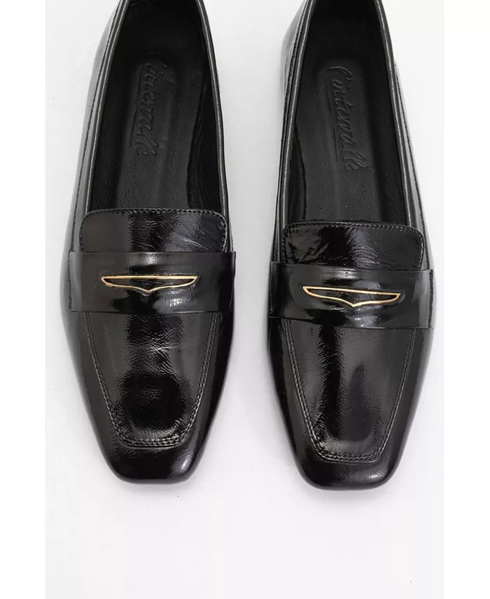Иридесса Кожаные Лоферы на Плоской Подошве (Женщины) Forever & Always Shoes, черный — фото 2