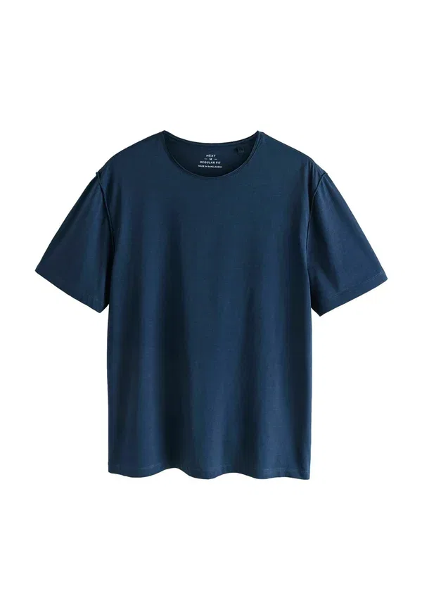 Футболка Regular Fit, Next, модель lightweight slub raw edge neck t-shirt, цвет темно-синий