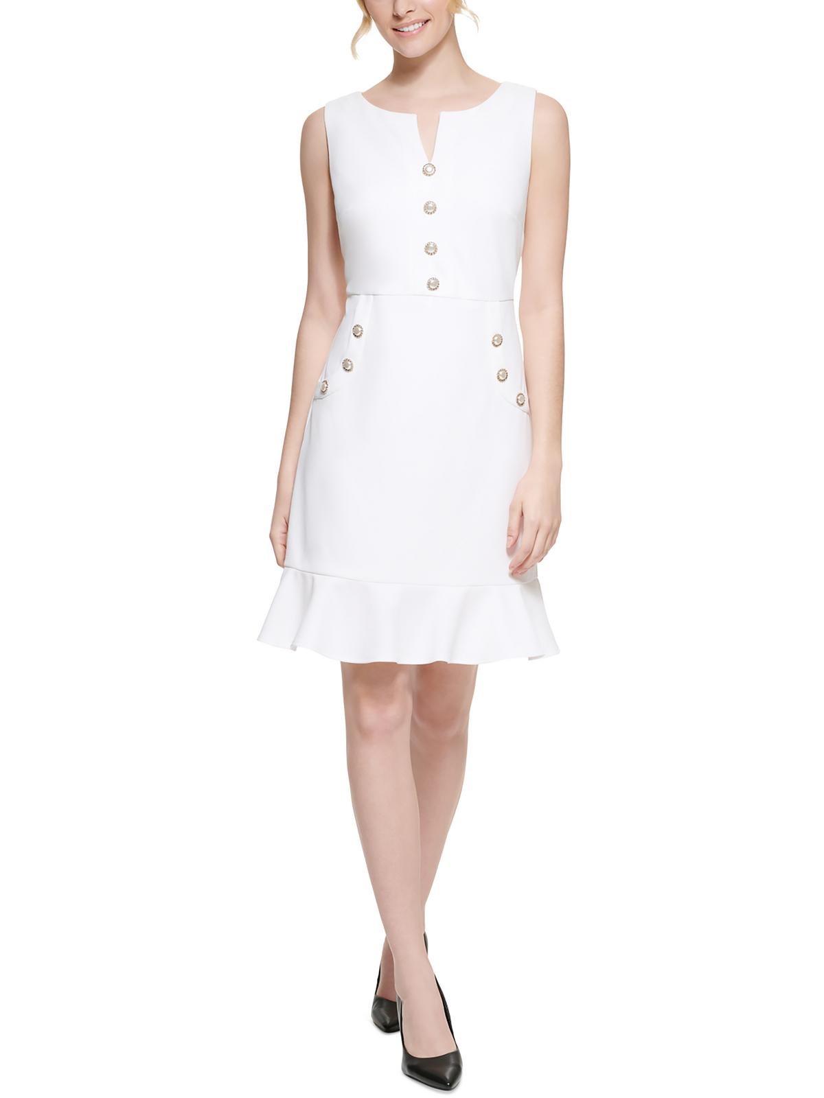 

Женское мини-платье с оборками выше колена Karl Lagerfeld Paris, цвет soft white