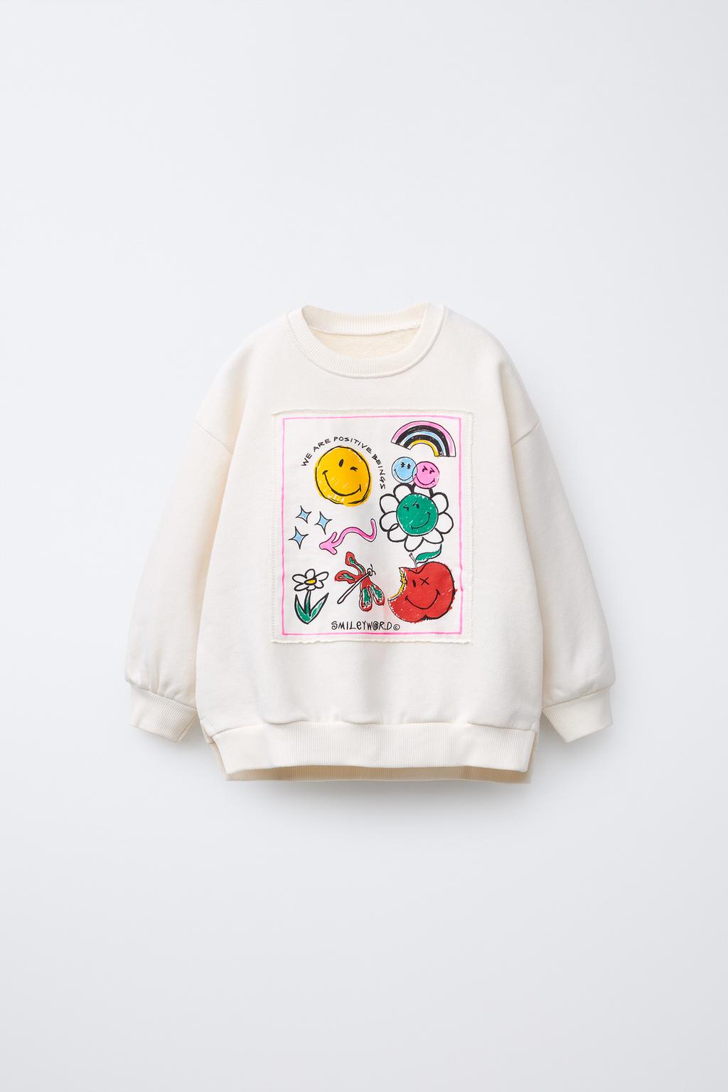 

Толстовка с нашивкой smileyworld ZARA, экрю