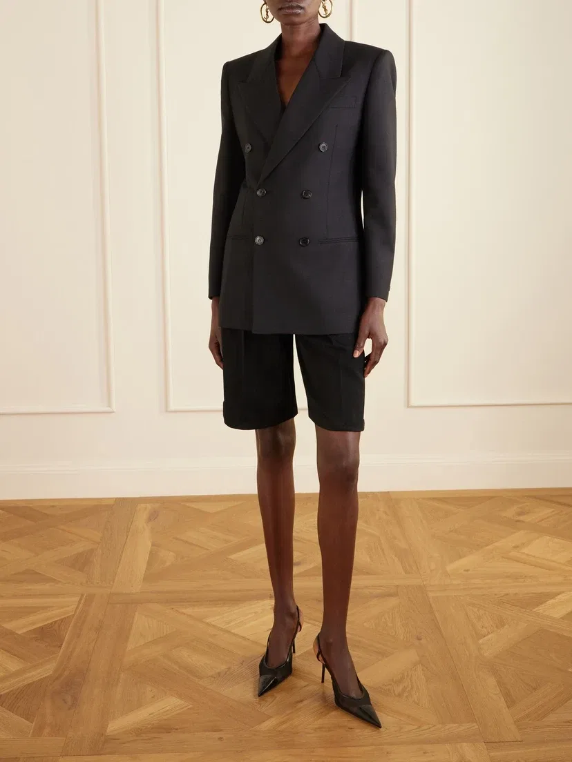 Туфли-слингбэки Renée из сетки с лакированной кожаной отделкой и вышивкой SAINT LAURENT, черный — фото 4