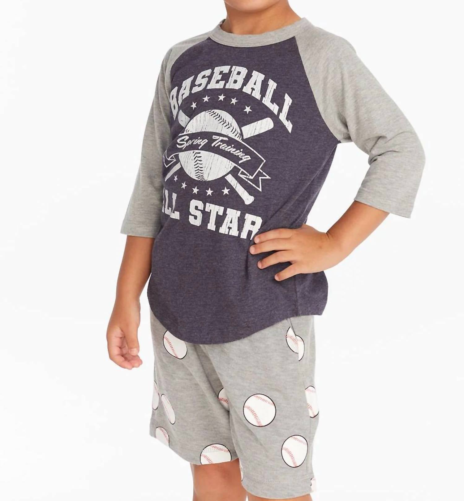 

Бейсбольная футболка для мальчиков серого цвета Chaser