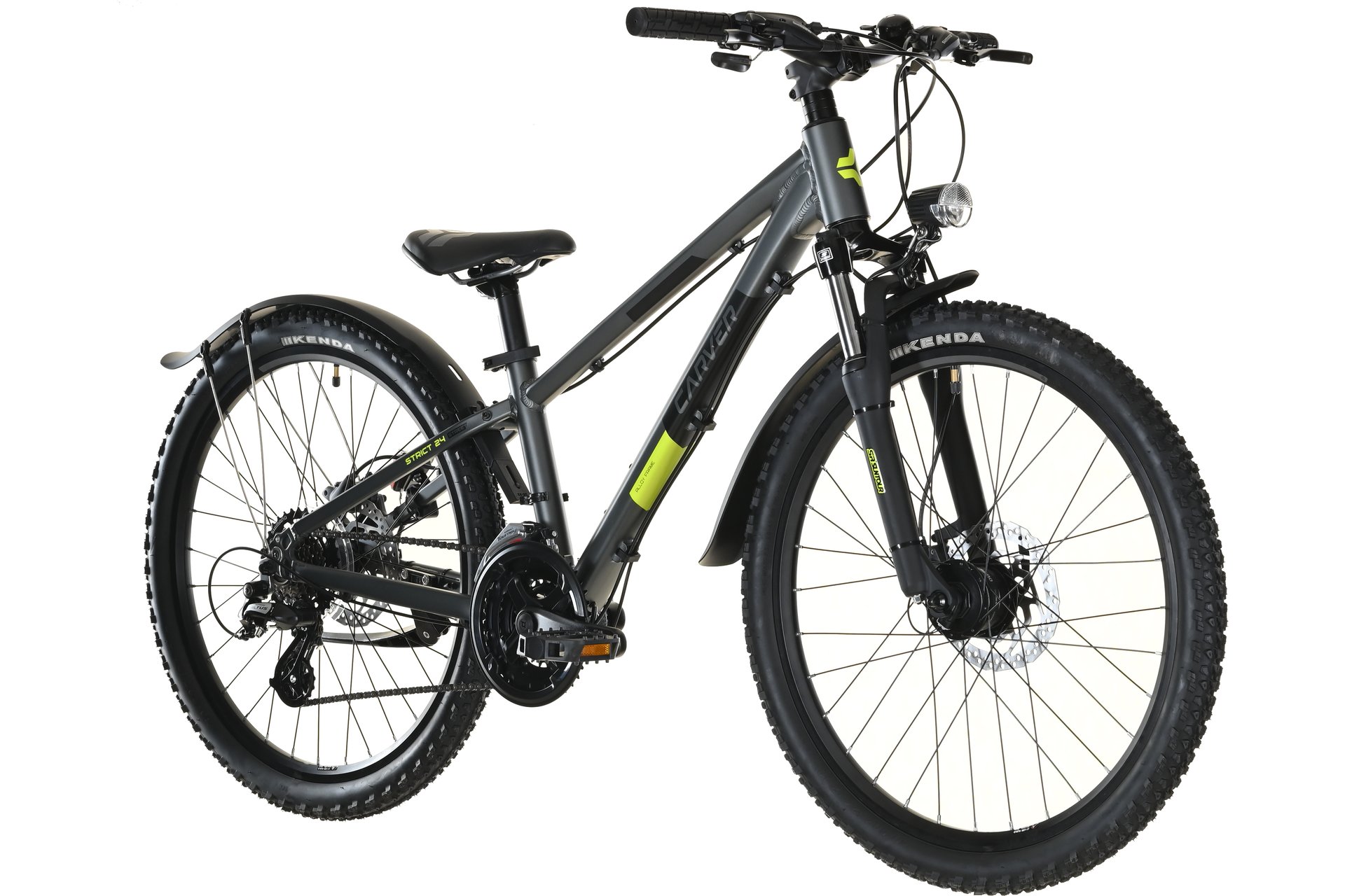 Детский велосипед Carver Strict 24 HD Street - 24 дюймов - Diamant - 2024, цвет Grau|anthracite/black/neon yellow — фото 2