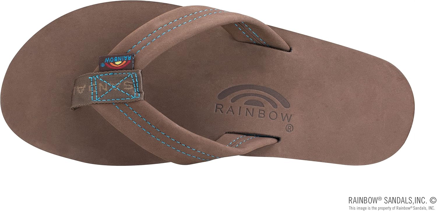 Мужские сандалии Rainbow Single Layer Premier из кожи Rainbow Sandals, экспрессо/синий — фото 3