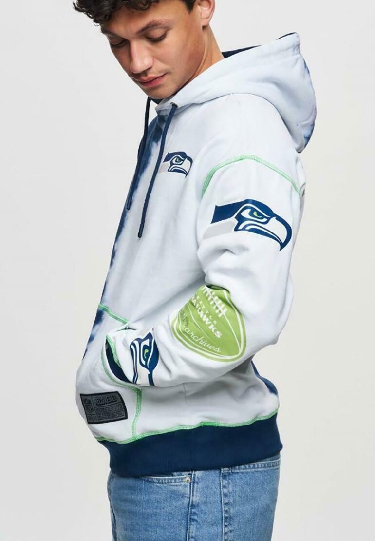 

Толстовка с капюшоном SEATTLE SEAHAWKS NFL INK DYE EFFECT Re:Covered, синий