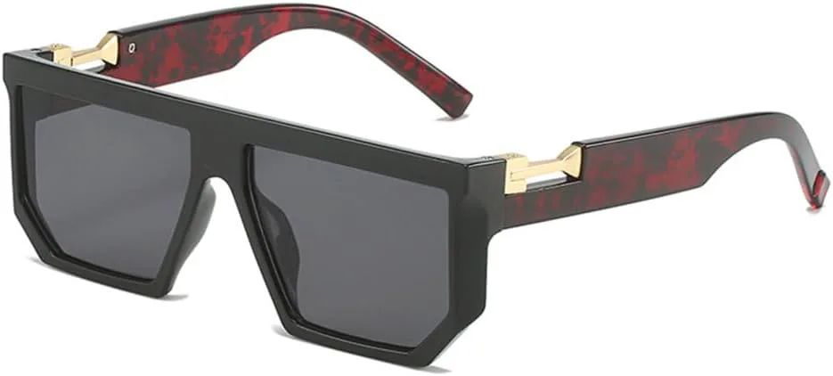 

Солнцезащитные очки LVTFCO Fashion Shield с декоративной оправой и полимерными линзами, в винтажном стиле, для повседневной носки, с защитой от УФ-излучения UV400, C3