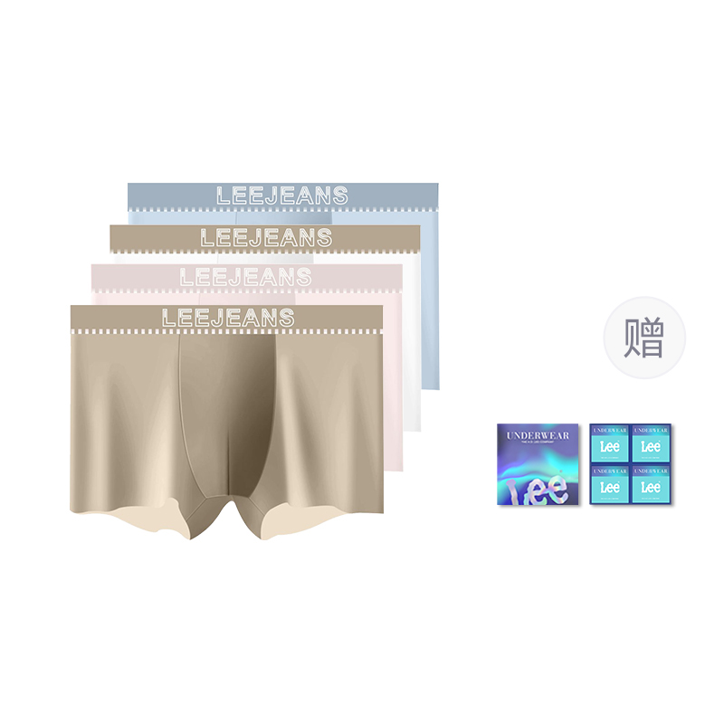 

Трусы мужские Extra Thin дышащие сухие и свежие комфортные боксеры 4 шт независимый подарочный набор Lee, белый