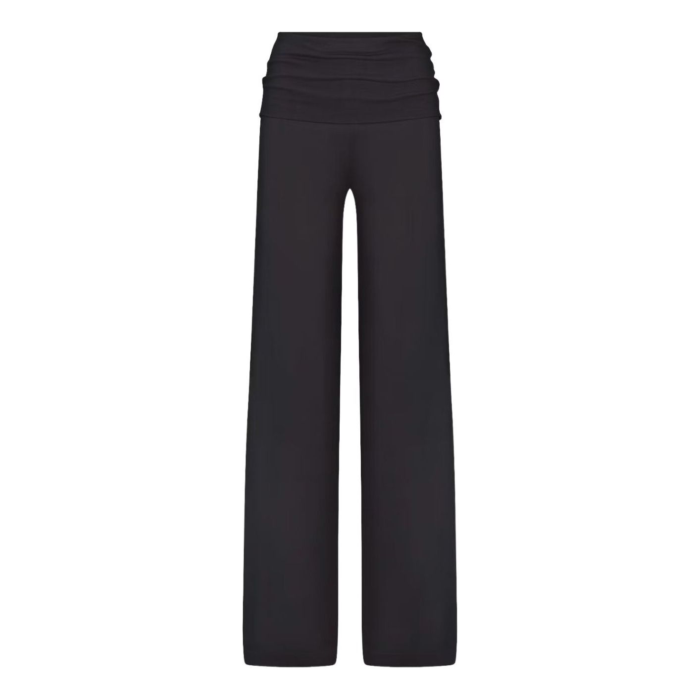 

(WMNS) Nike x SKIMS Stretch Knit Foldover Wide Leg Pant 'Obsidian'