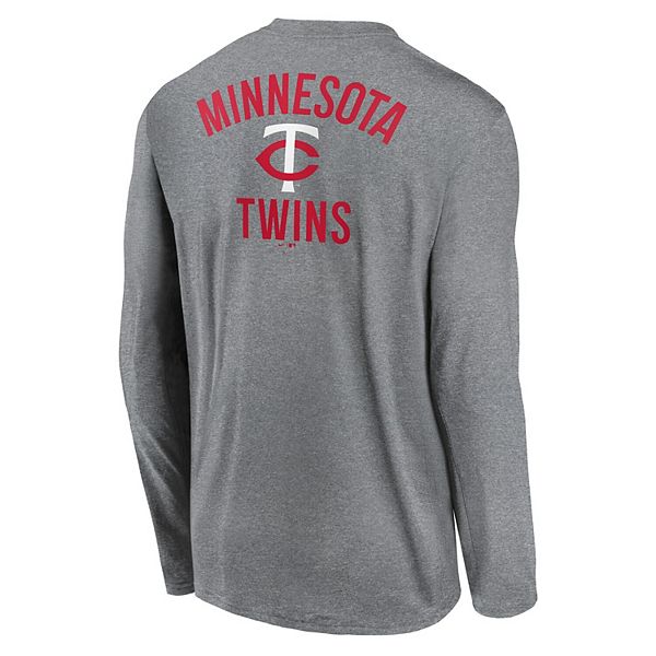 Мужская футболка с длинным рукавом minnesota twins 2-hit legend performance цвета вересковый уголь Nike — фото 4