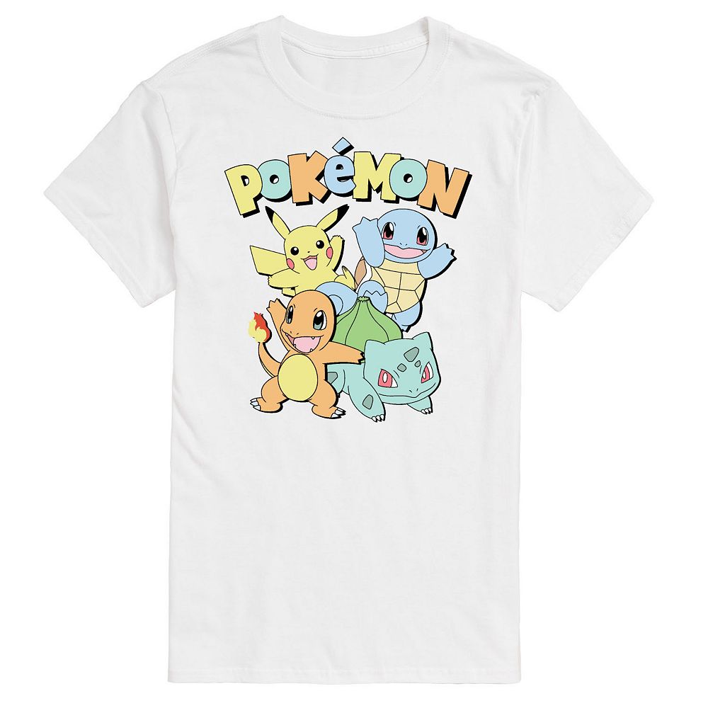 

Мужская футболка с приглушенным рисунком Pokemon Licensed Character, белый