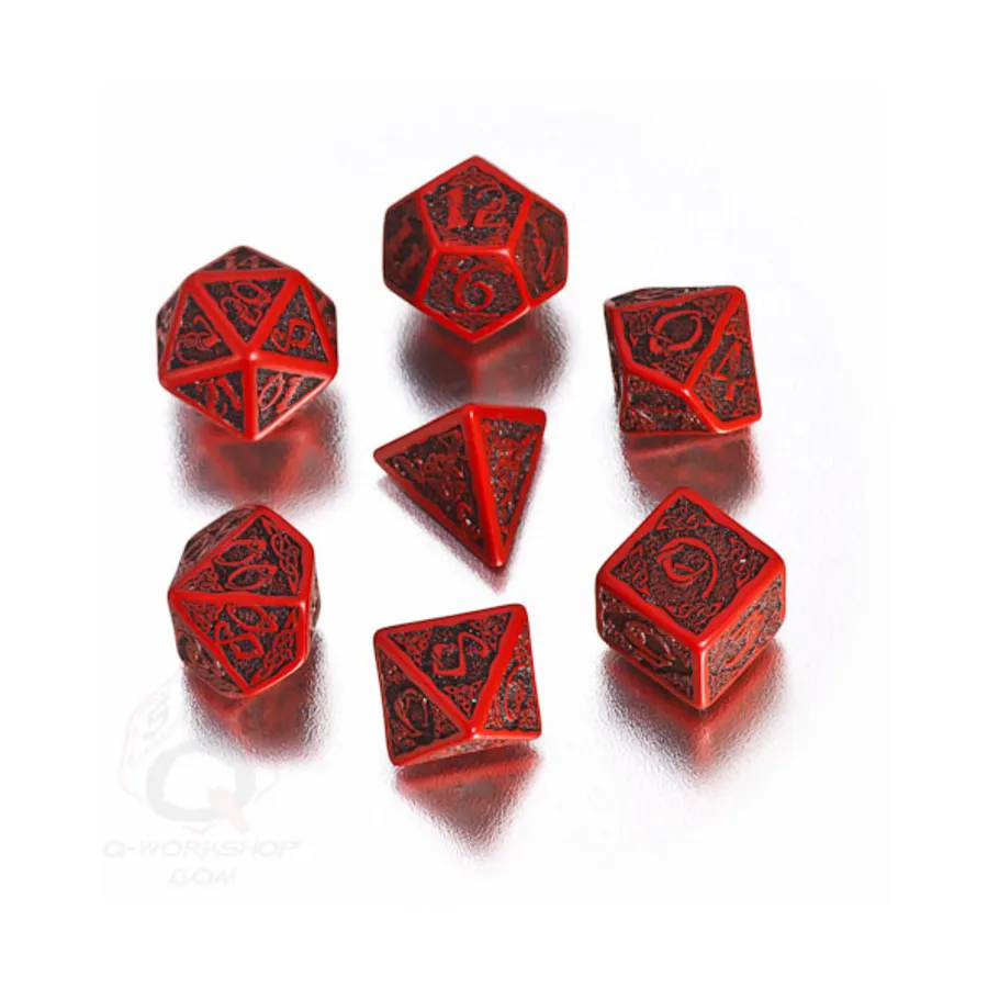 

Поли-комплект красный с черным (7), Celtic 3D Dice