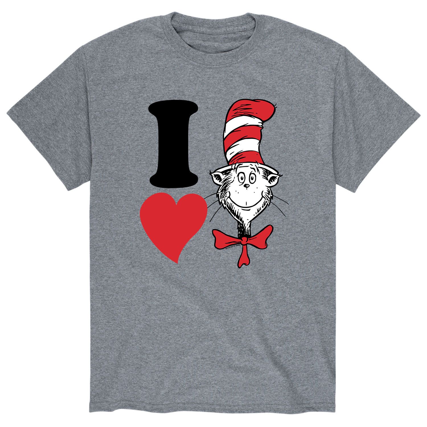 

Мужская футболка «Доктор Сьюз I Love The Cat In The Hat Hat» Licensed Character