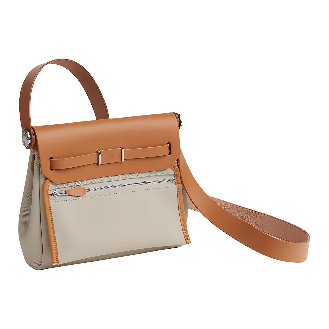 HERMES Сумка через плечо Herbag Zip Canvas с кожаными вставками — фото 3