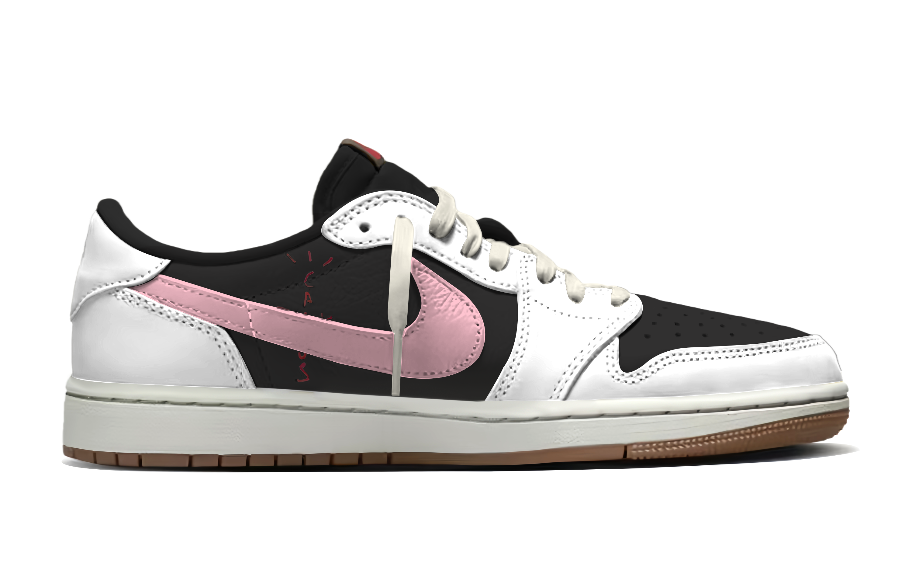 Jordan Кроссовки Travis Scott x Air 1 Black Pink Travis Scott X AJ1 Low — фото 4