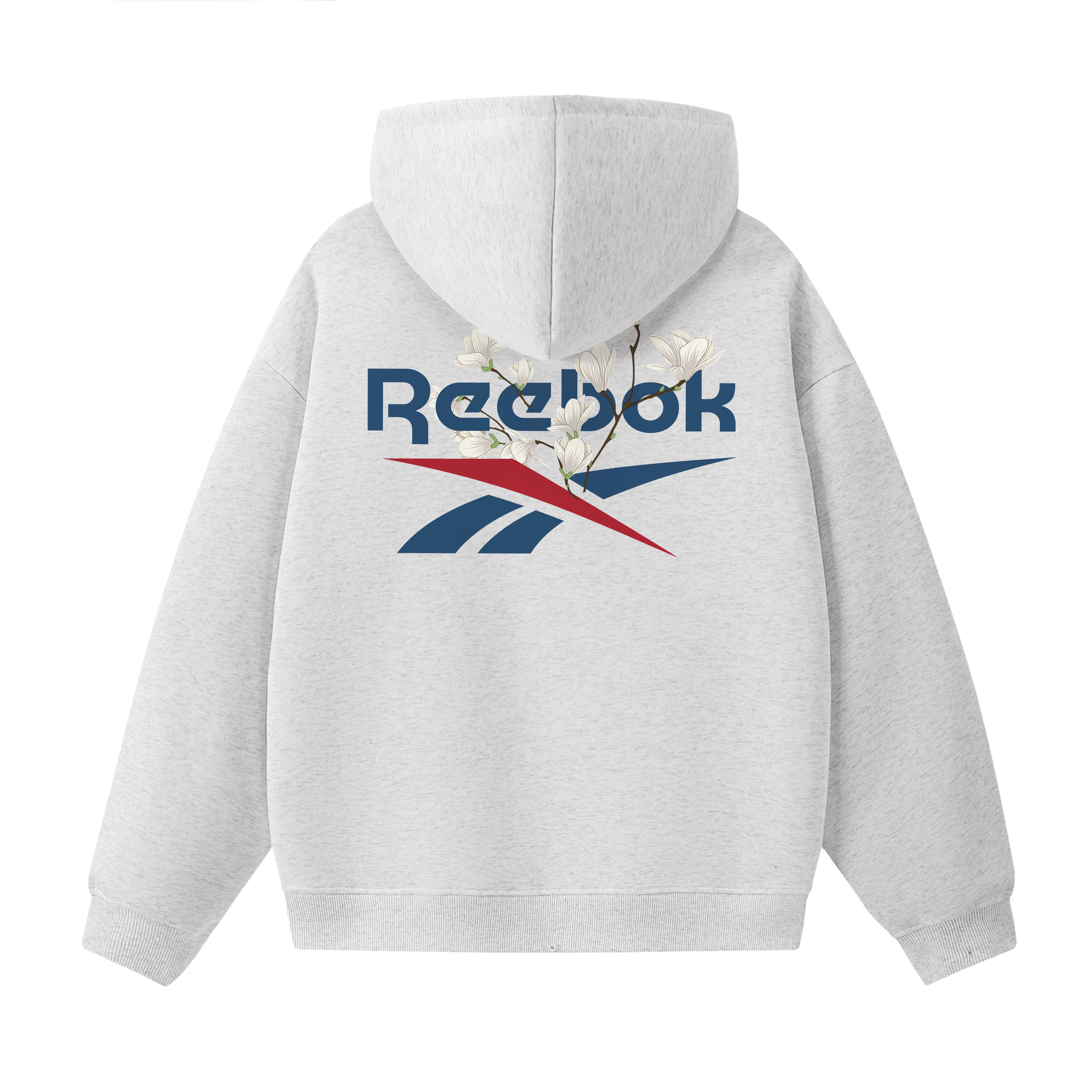 

Толстовка Unisex Hooded Moderate Regular Reebok, белый heather серый