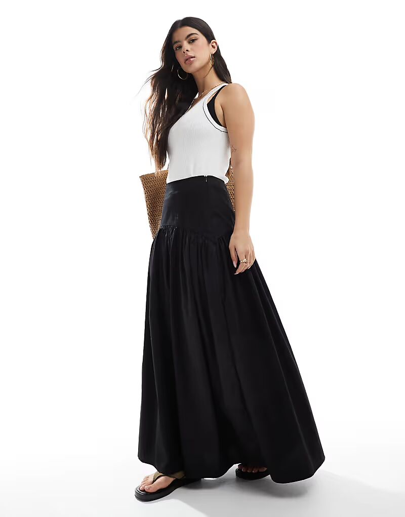 

Юбка макси с заниженной талией ASOS DESIGN черного цвета