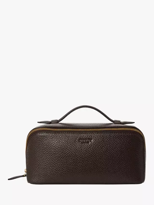 Кожаная косметичка Jet Set OSPREY LONDON, Chocolate