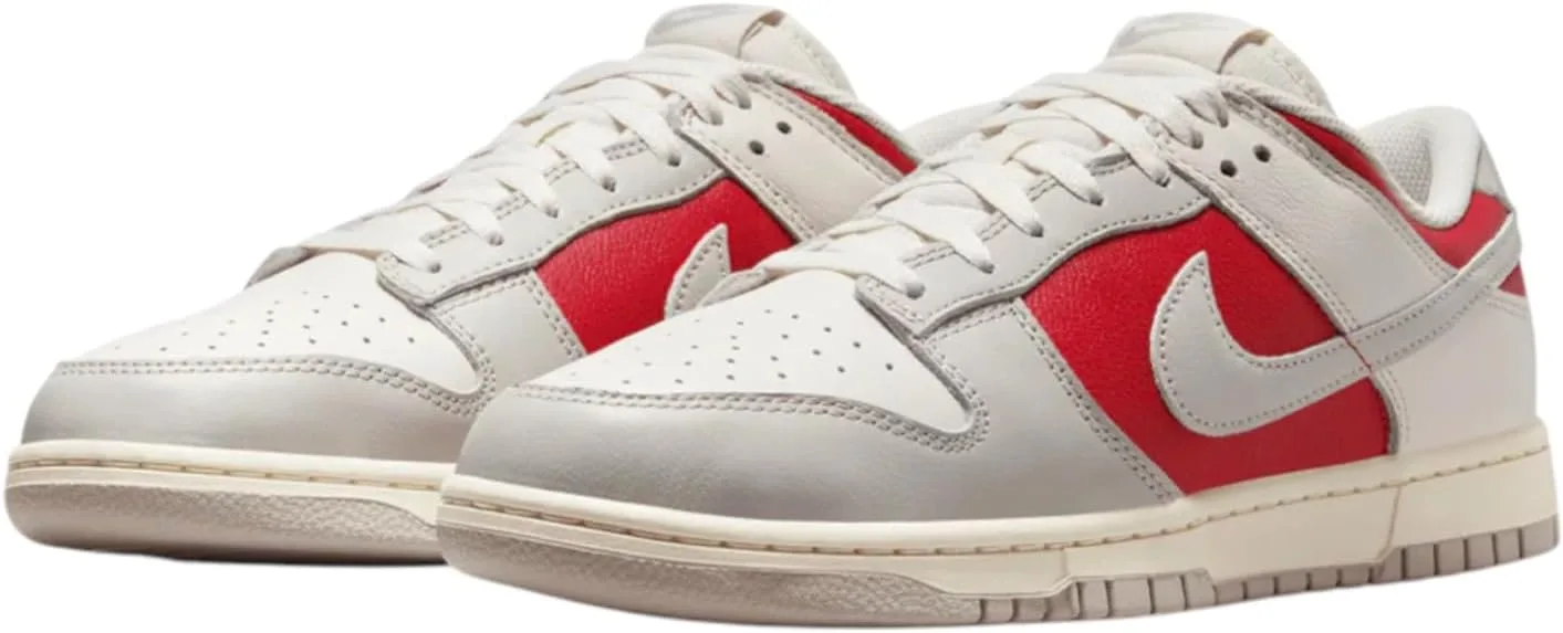 Мужские скейтбордистские кроссовки Nike Dunk Low Retro, красный/серый/бежевый — фото 2
