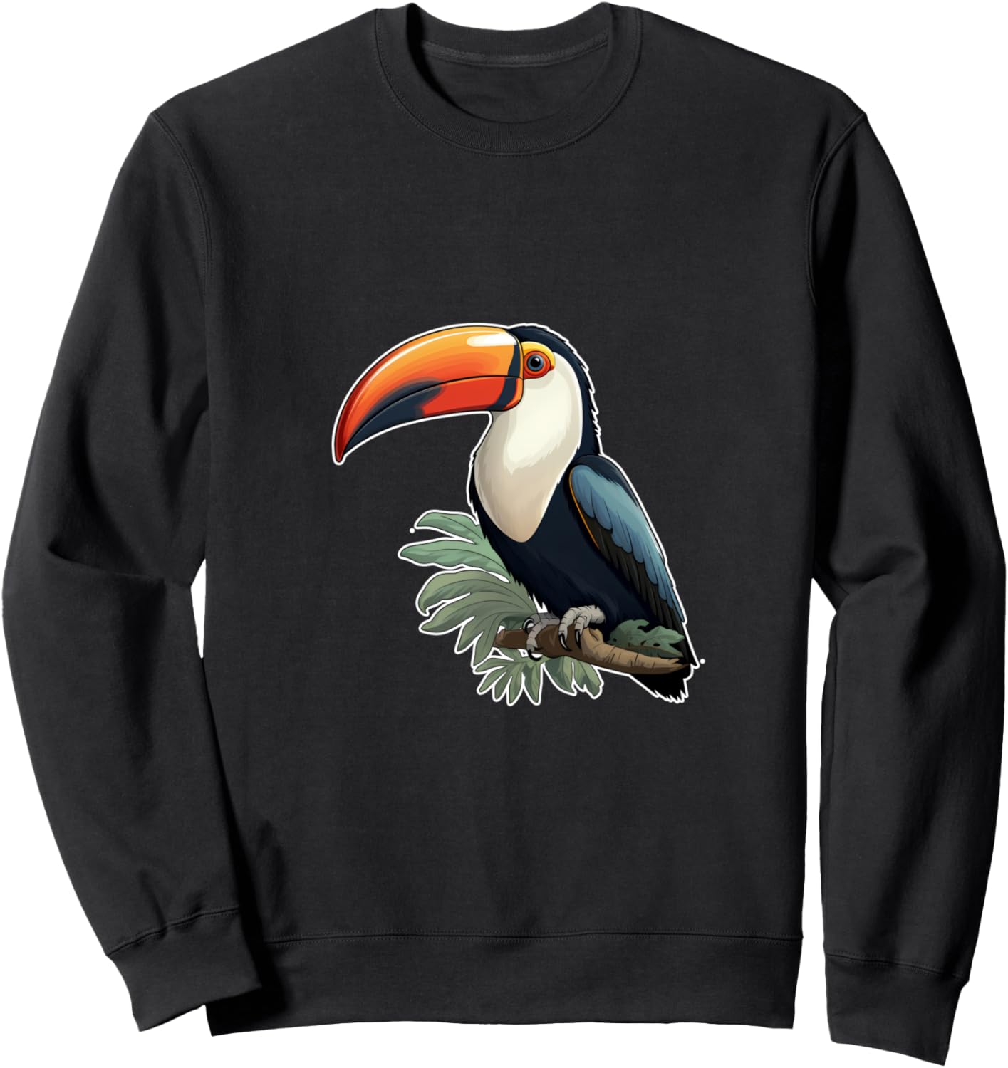 

Толстовка с изображением экзотической птицы тукан Tucan Exotic Bird Tropical Colorful Wildlife, черный