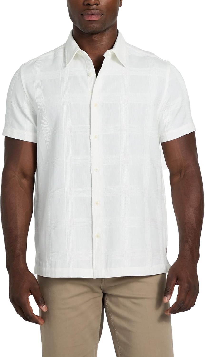 

Мужская короткая рубашка с коротким рукавом Castro Linear Woven GUESS, Vanilla Cream