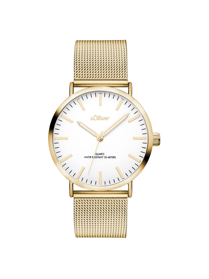 

s.Oliver Часы Classic Mesh Large в золотом цвете