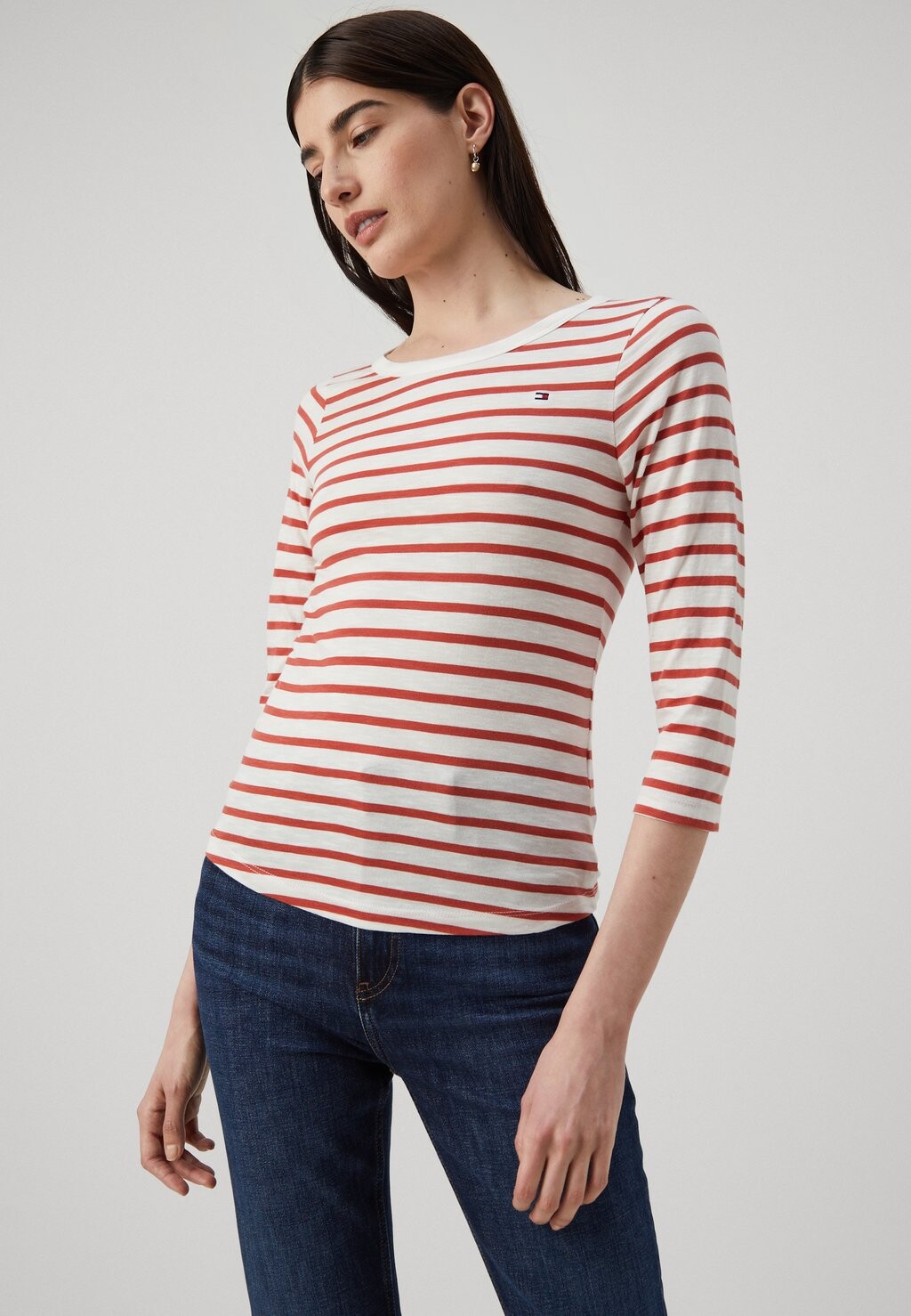

Топ с длинными рукавами 1985 Slim Slub Open Tommy Hilfiger, синий