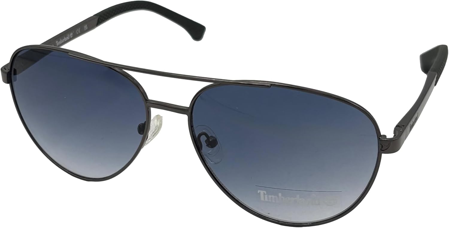 

Солнцезащитные очки-авиаторы Timberland Gunmetal Mens Metal Aviator с синими зеркальными линзами TB7210. 8X