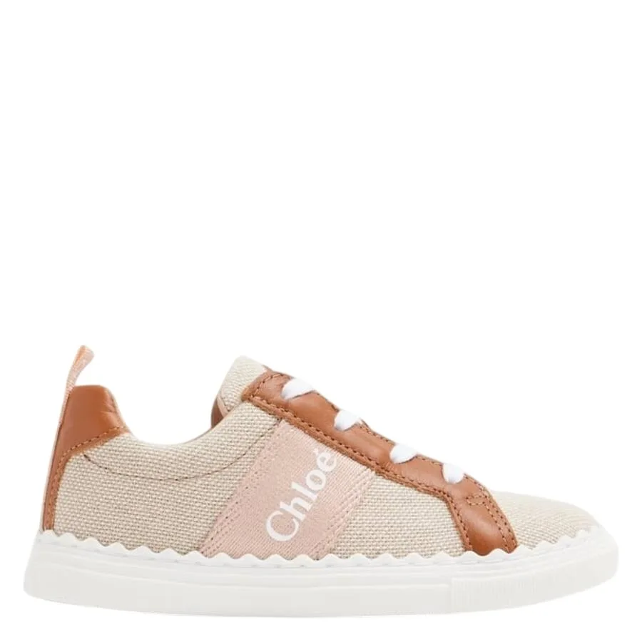 Детские низкие кроссовки Chloé Kids Lauren, коричневый