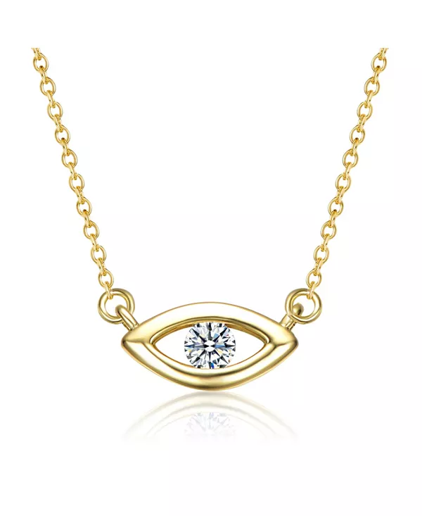 

Ожерелье с подвеской от сглаза, покрытое 14-каратным золотом и прозрачным кубическим цирконием Rachel Glauber, gold