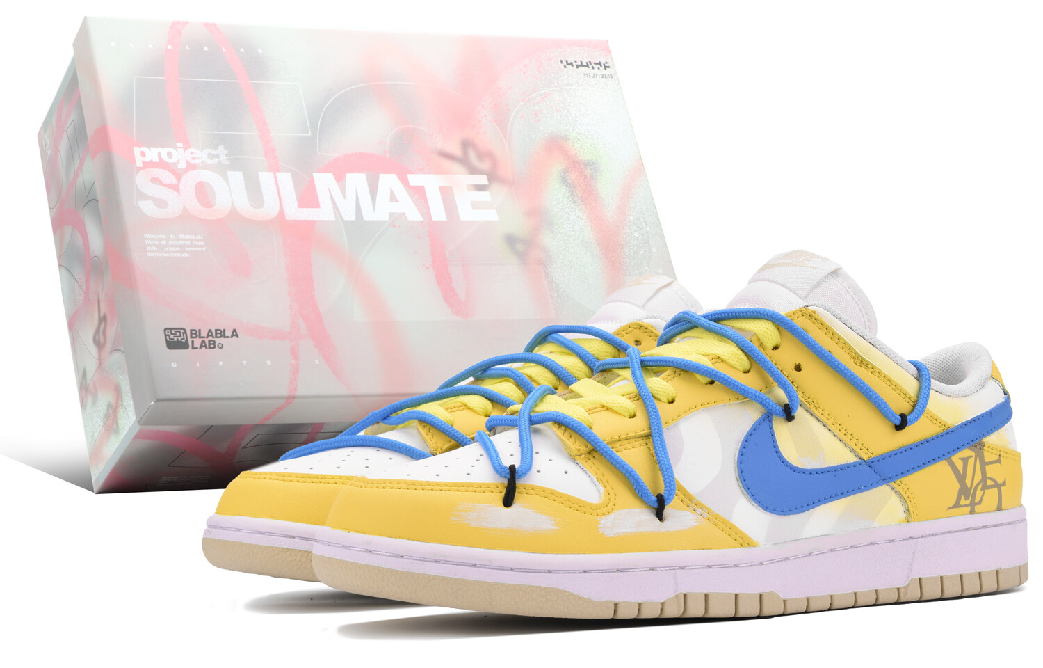 

Кроссовки Nike Dunk Skateboarding Shoes Men Low-top Yellow/White/Blue, желтый/белый/синий
