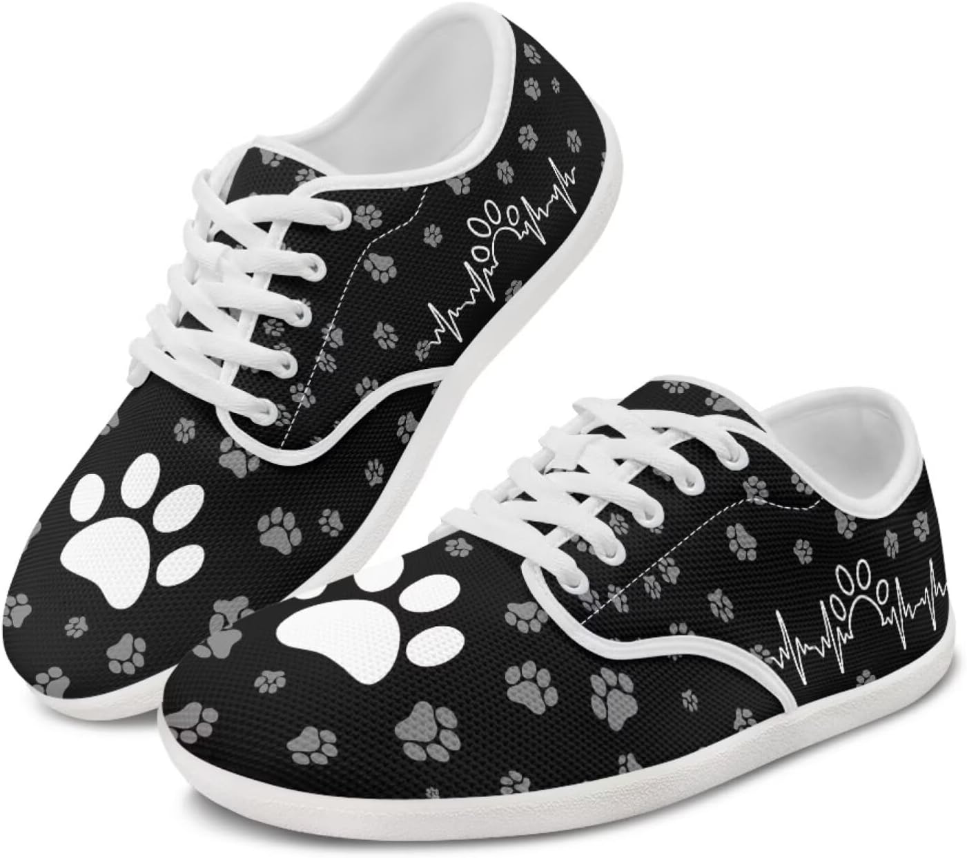 

Кроссовки Forchrinse Black Dog с отпечатком лапы, для прогулок, женские и мужские, низкие, минималистичные босоножки с широким носком, удобные обувь для повседневной носки и работы, черный