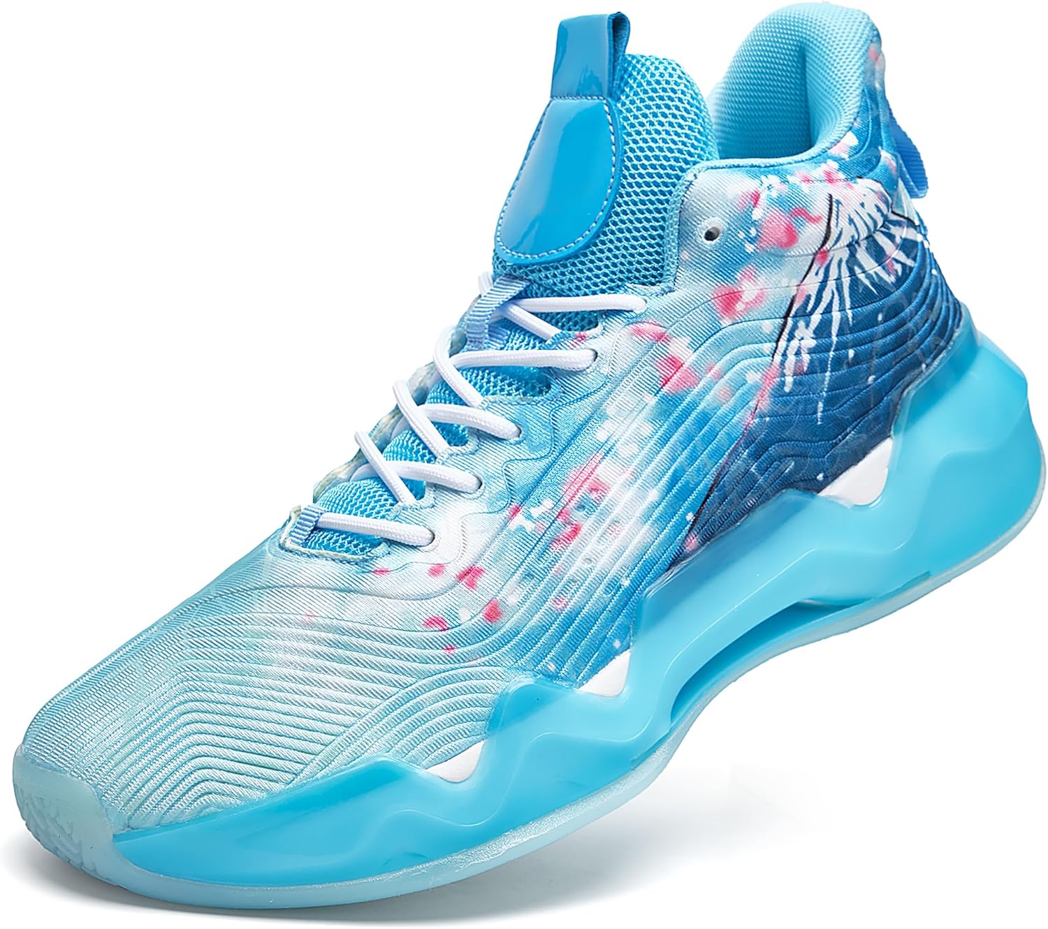 

Мужские кроссовки Graffiti для баскетбола с высокими берцами, спортивная обувь с противоскользящей резиновой подошвой для спорта в помещении и на улице, для бега и тренировок, уличная одежда Kniaiwx, синий