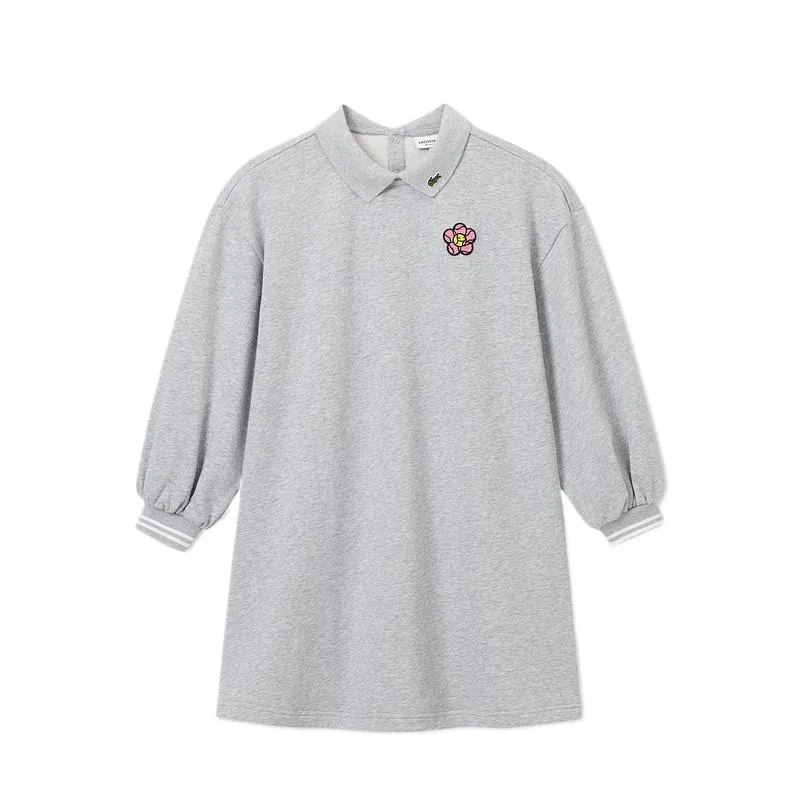 Детское платье с лацканом Lapel Moderate LACOSTE, серый