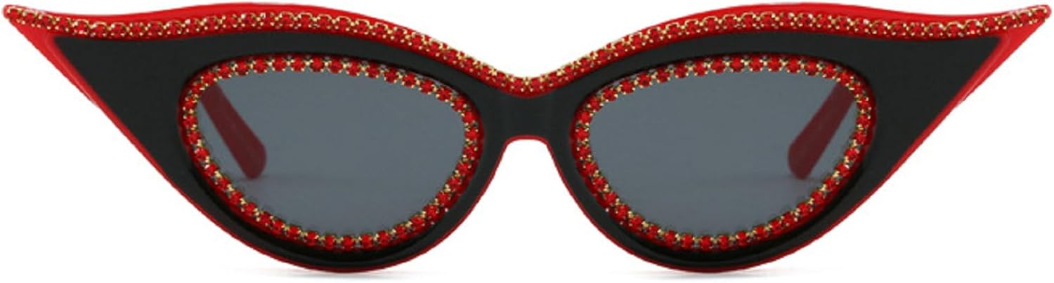 

Солнцезащитные очки «кошачий глаз» со стразами для женщин, ретро, ​​легкие, небольшие, модные, с защитой от УФ-излучения, женские солнцезащитные очки с бриллиантами mincl, C5