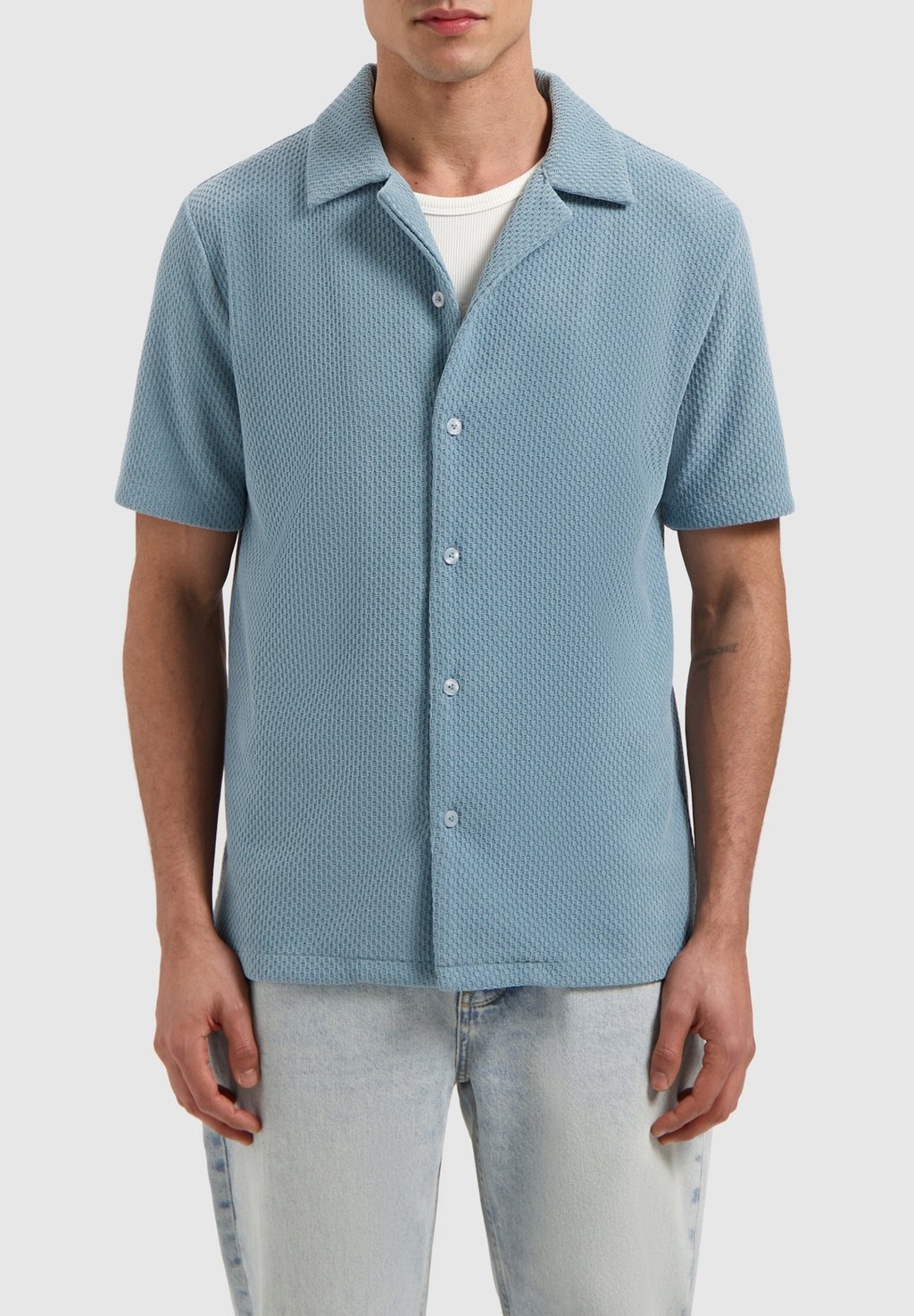 

Рубашка REGULAR FIT SHORT SLEEVE Pure Path, сине-серый