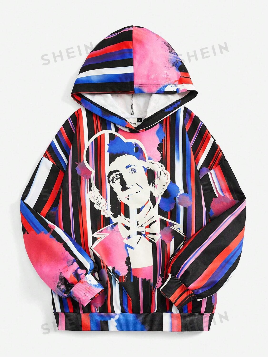 

Толстовка Willy Wonka and the Chocolate Factory Shein с рисунком, розовый / синий