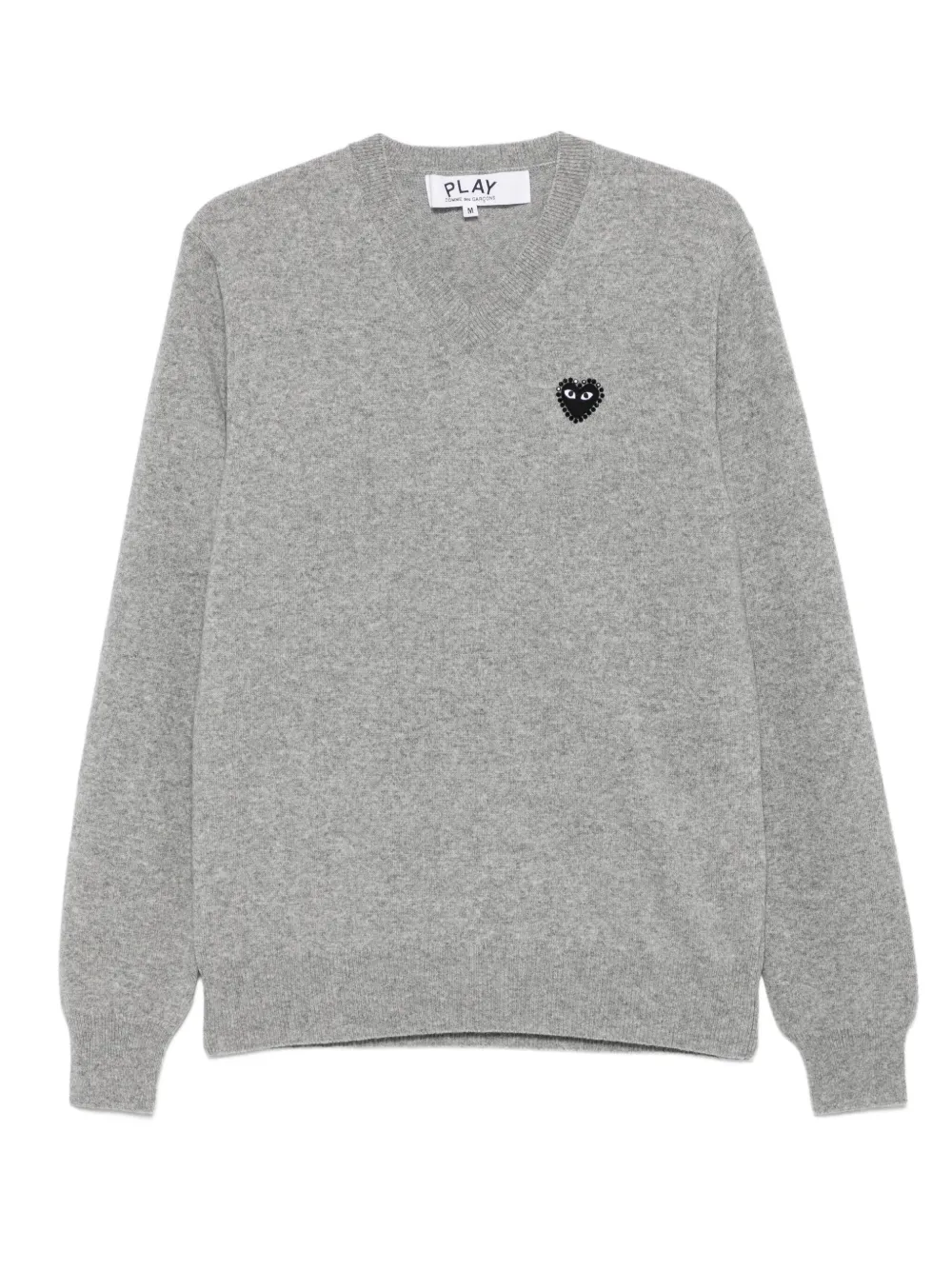 

Декорированный свитер с V-образным вырезом Comme Des Garçons Play, серый