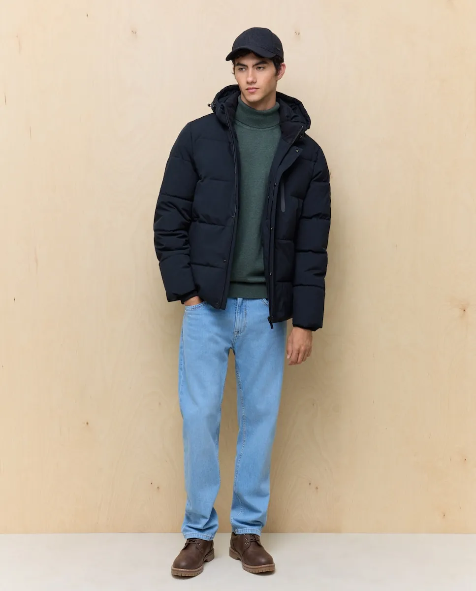 

Мужской пуховик с капюшоном, водоотталкивающий Easy Wear, черный