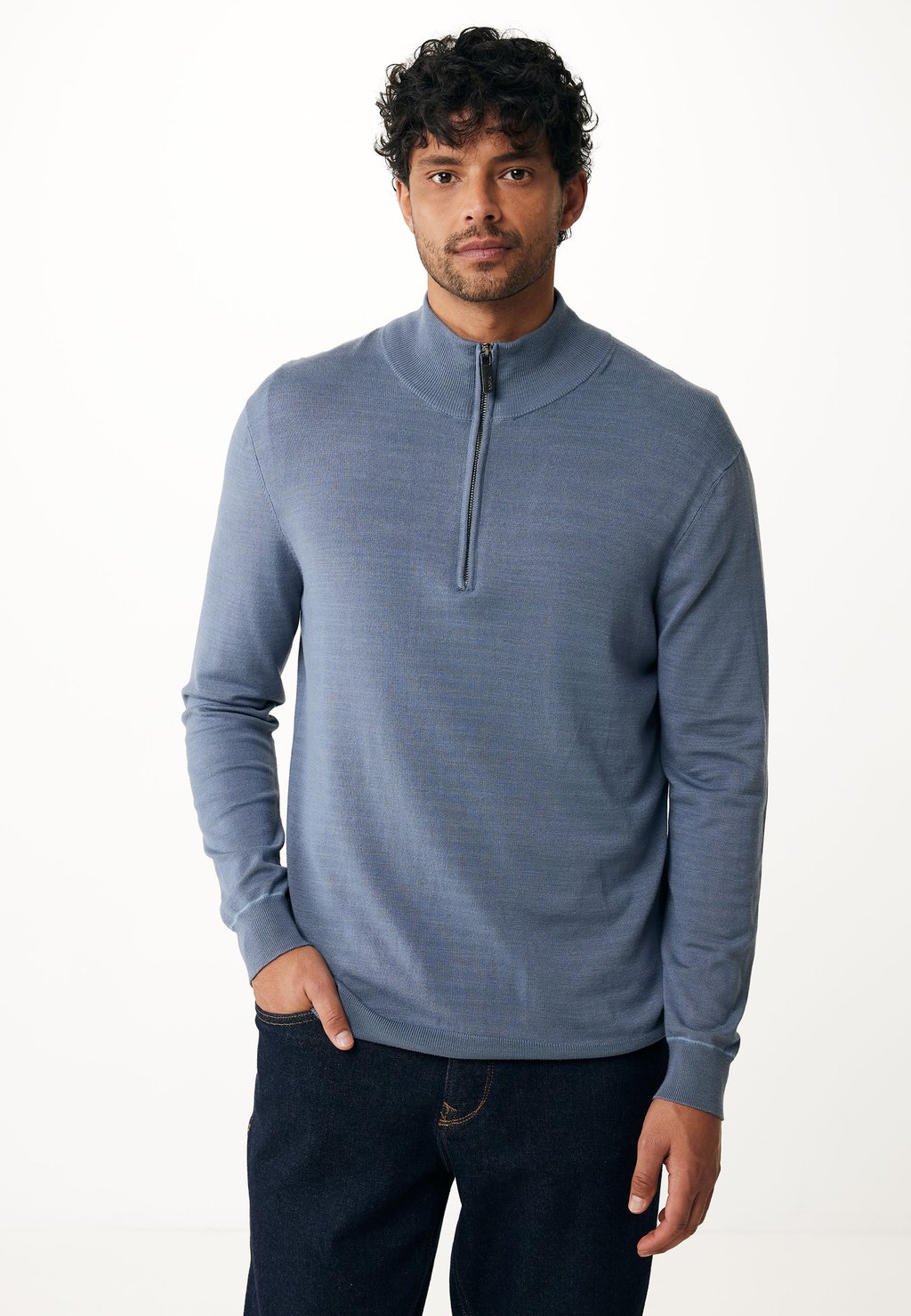 

Джемпер JAMES BASIC HALF ZIP Mexx, светло-голубой