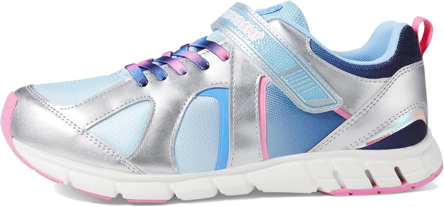 Детские кроссовки TSUKIHOSHI Rainbow Kids - с застежкой на ремешок, пригодные для стирки в машине, с широкой носочной частью и противоскользящими, немаркими подошвами, для детей 4-12 лет, серебро — фото 4
