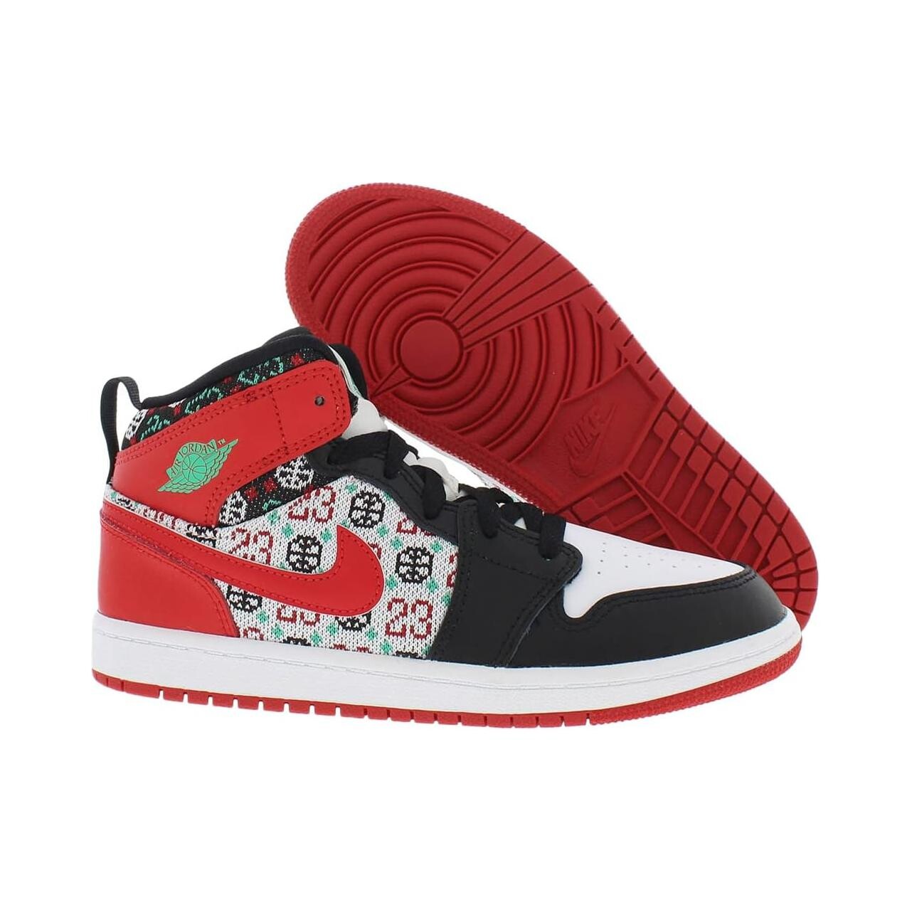 Кроссовки Jordan 1 Mid SE Ugly Christmas Sweater PS, красный — фото 4