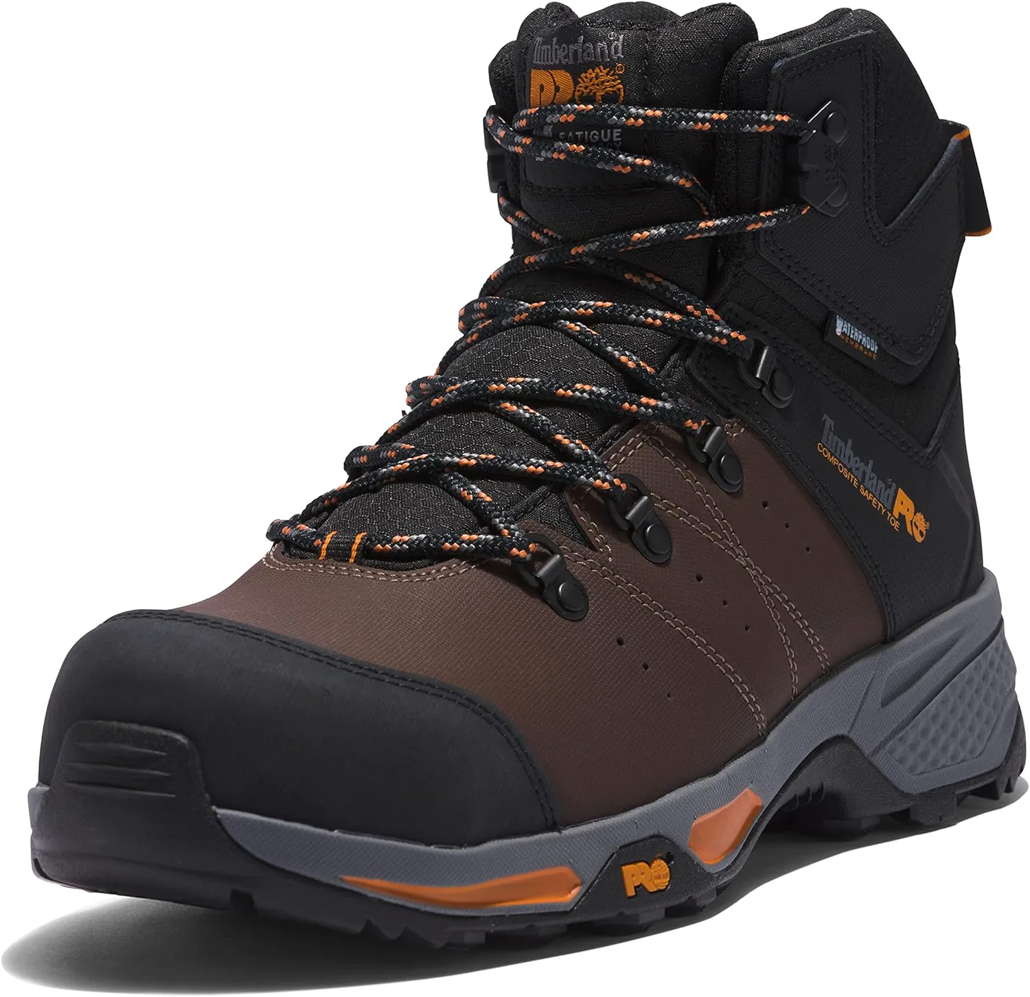 Мужские рабочие ботинки Timberland PRO Switchback с композитным носком, водонепроницаемые, высота 6 дюймов, коричневый/оранжевый — фото 2