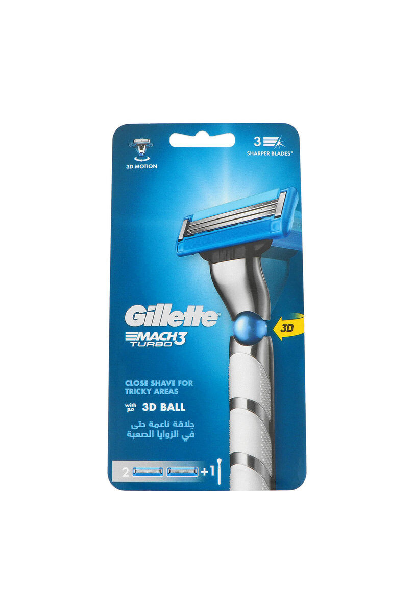 

Gillette Mach 3 Turbo, машинка + 2 картриджа