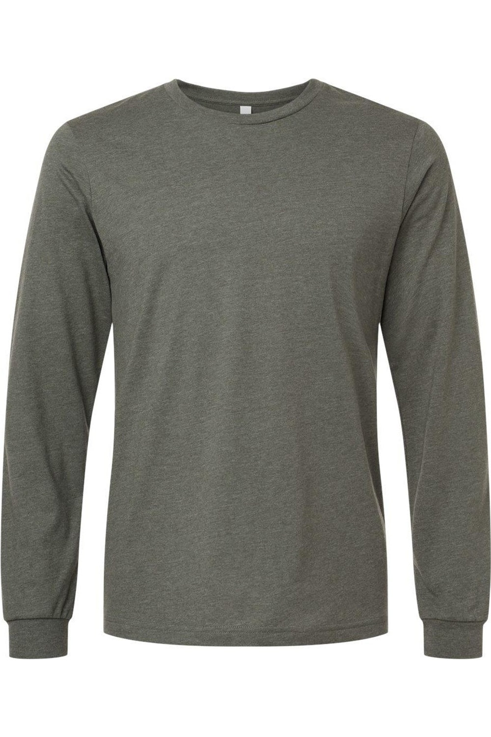 

Футболка с длинным рукавом BELLA + CANVAS Heather CVC, цвет heather military green