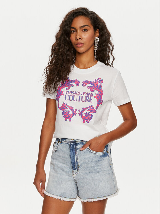 

Футболка slim fit 76HAHG02 Versace Jeans Couture, белый