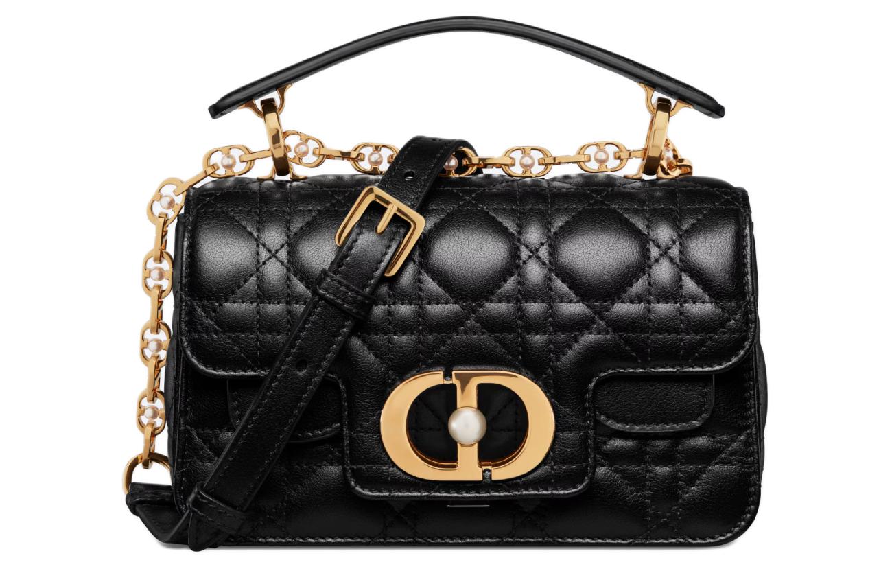 

Плетёная узорчатая кожаная сумка через плечо, миниатюрная дамская сумочка чёрный DIOR