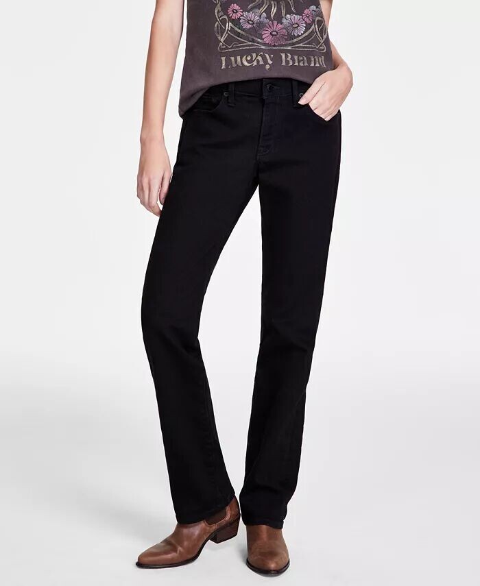 

Женские милые прямые джинсы Lucky Brand, черный